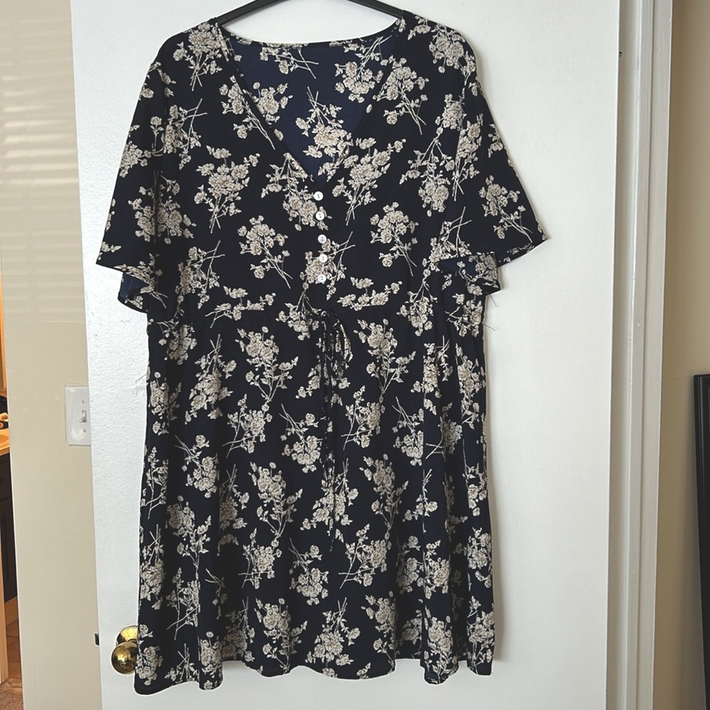 Shein Navy Floral Dress